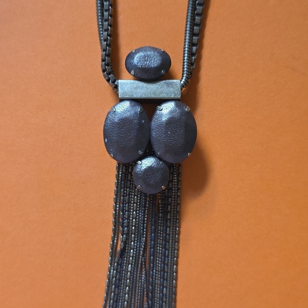 Silpada Leather Together 30 Long Necklace Brass Leather KRN0015 - Picture 3 of 7